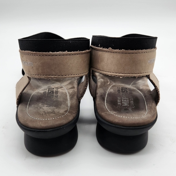 Mephisto Black and Tan Sandals with Adjustable Ankle Straps - Picture 5 of 10